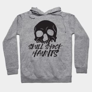 Skull Shock Haunts: Striking Halloween Skull Silhouette Design Hoodie